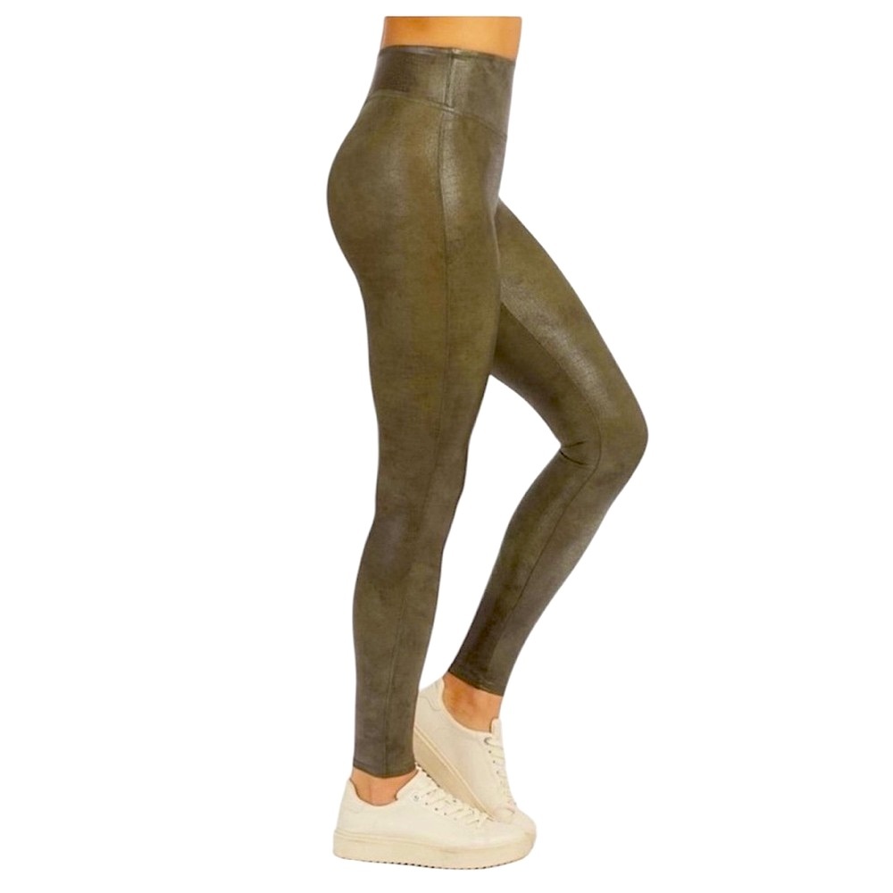 SPANX - Green Faux Leather Croc Leggings - NWT